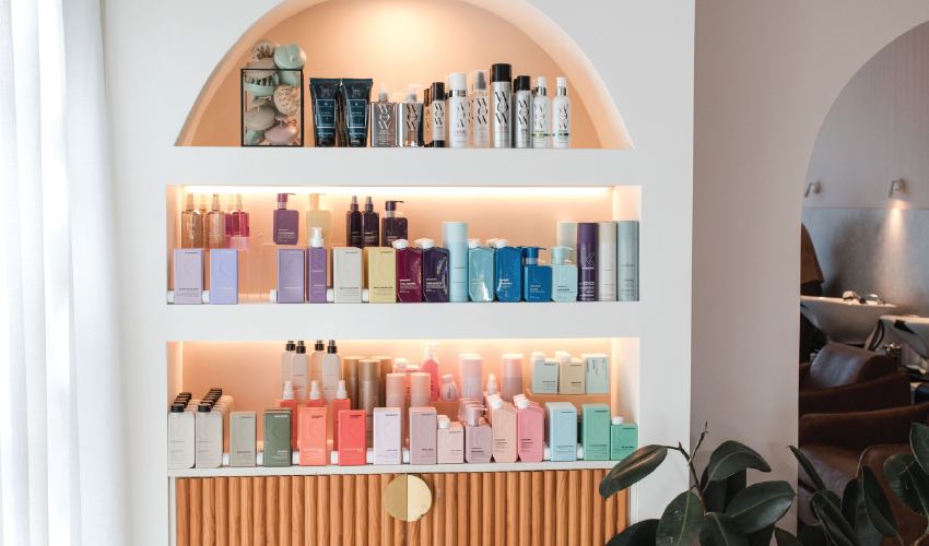 retail products in a salon